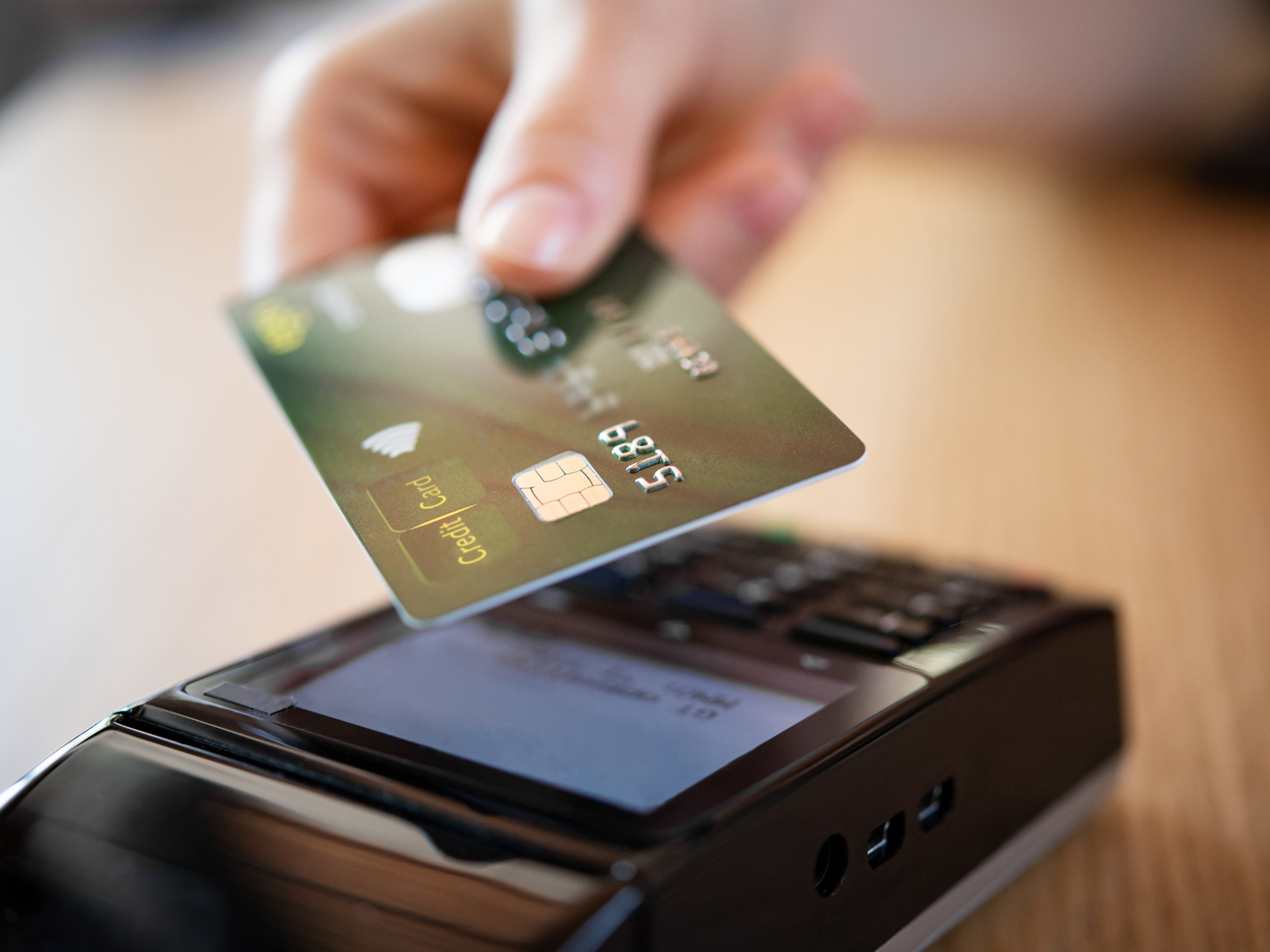 A credit card swipe transaction.